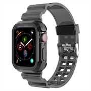 Apple Watch Series 11/10 Udskiftning af Silikonestrop med Integreret Ramme - 42mm - Gennemsigtig sort