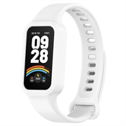 Xiaomi Smart Band 9 Active/Redmi Band 3 Udskiftning af Silikonestrop med Integreret Ramme - Hvid