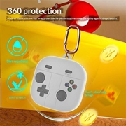 Samsung Galaxy Buds 4/4 Pro Retro Gamepad silikoneetui med karabinhage - grå