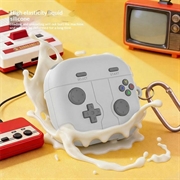 Samsung Galaxy Buds 4/4 Pro Retro Gamepad silikoneetui med karabinhage - grå