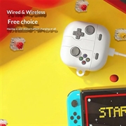 Samsung Galaxy Buds 4/4 Pro Retro Gamepad silikoneetui med karabinhage - grå