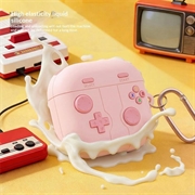 Samsung Galaxy Buds 4/4 Pro Retro Gamepad silikoneetui med karabinhage - lyserød