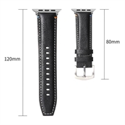 Apple Watch Series 11/10/9/8/SE 3/SE (2022)/7/SE/6/5/4/3/2/1 Retro læderrem - 42mm/41mm/40mm/38mm - Sort