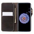 Samsung Galaxy S9 Retro Læderpung - Sort
