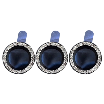 iPhone 13 Pro/13 Pro Max Rhinestone Kamera Linse Hærdet Glas Beskytter - Sort