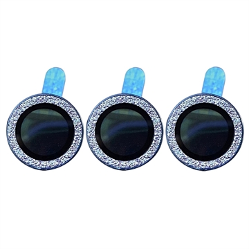 iPhone 13 Pro/13 Pro Max Rhinestone Kamera Linse Hærdet Glas Beskytter - Blå