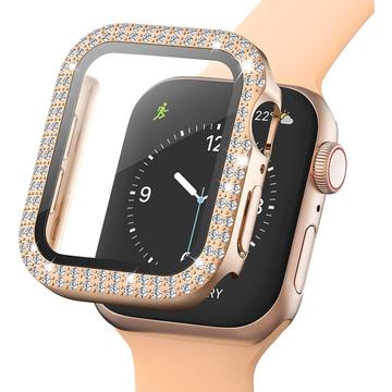 Rhinestone Dekorative Apple Watch 3/2/1 Cover med Skærmbeskyttelse - 42mm - Rødguld