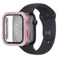 Rhinestone Dekorativt Apple Watch Series 8/7 Cover med Skærmbeskyttelse - 41mm - Pink