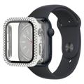 Rhinestone Dekorativt Apple Watch Series 8/7 Cover med Skærmbeskyttelse - 41mm - Sølv