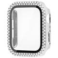 Rhinestone Dekorativt Apple Watch Series 9/8/7 Cover med Skærmbeskyttelse - 41mm - Sølv