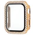 Rhinestone Dekorativt Apple Watch Series 9/8/7 Cover med Skærmbeskyttelse - 45mm - Guld