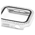 Rhinestone Dekorativt Apple Watch Series 9/8/7 Cover med Skærmbeskyttelse - 45mm - Sølv