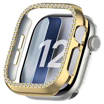 Apple Watch Series 12 Rhinestone Dekorative Cover med Skærmbeskyttelse - 47mm - Guld