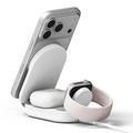 Ringke QI2.2 25W 3-i-1 foldbar magnetisk trådløs oplader - MagSafe-kompatibel - hvid