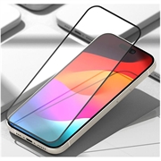 iPhone 15 Ringke TG Skærmbeskyttelse Hærdet Glas - 9H - Case Friendly - Sort Kant
