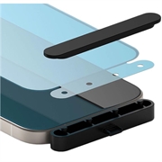 iPhone 15 Ringke TG Skærmbeskyttelse Hærdet Glas - 9H - Case Friendly - Sort Kant