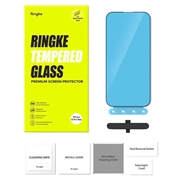 iPhone 15 Pro Max Ringke TG Skærmbeskyttelse Hærdet Glas - 9H - Case Friendly - Sort Kant