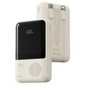 Rock P90 20000mAh powerbank med USB-C- og Lightning-kabler - hvid