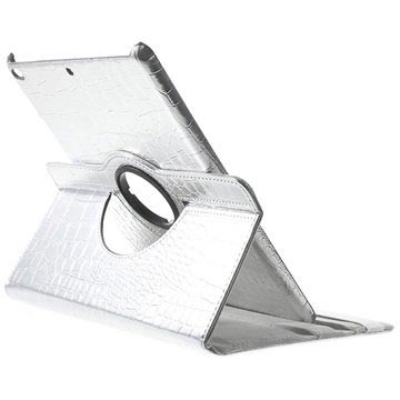 iPad 9.7 2017/2018 Roterende Cover - Krokodille - Sølv