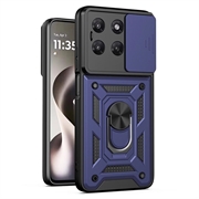 Motorola Moto G37/G37 Power/G47 Roterende Ring Hybrid Cover med Kameraskjold - Blå