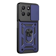 Motorola Moto G37/G37 Power/G47 Roterende Ring Hybrid Cover med Kameraskjold - Blå