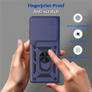 Motorola Razr Fold Roterende Ring Hybrid Cover med Kameraskjold - Blå