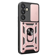 Samsung Galaxy A57 Roterende Ring Hybrid Cover med Kameraskjold - Rødguld