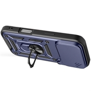iPhone 18 Pro Max Roterende Ring Hybrid Cover med Kameraskjold - Blå
