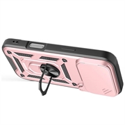 iPhone 18 Pro Roterende Ring Hybrid Cover med Kameraskjold - Rødguld