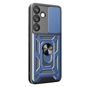Samsung Galaxy A57 Roterende Ring Hybrid Cover med Kameraskjold - Blå