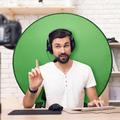 Rund Green Screen Fotobaggrund til Stol - 75cm