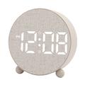 Rundt digitalt LED-vækkeur med to alarmer - beige