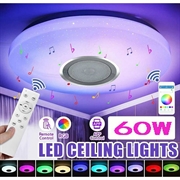 Rund Smart LED-loftlampe med fjernbetjening / Bluetooth Højttaler - 60W - 33cm