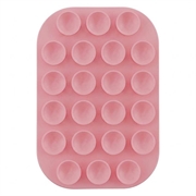 Rundet MagSafe Silikone Sugekop Mobilholder – lyserød