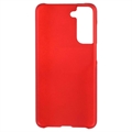 Samsung Galaxy S21 FE 5G Gummibelagt Plastik Cover - Rød
