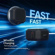 Samsung Galaxy Buds4/Buds4 Pro robust etui med karabinhage og rengøringspenne - sort