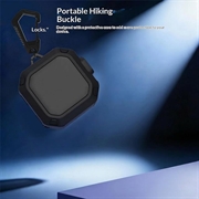 Samsung Galaxy Buds4/Buds4 Pro robust etui med karabinhage og rengøringspenne - sort