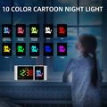 S-formet RGB-vækkeur med to skærme til børn med tegneseriedyr - hvid / kat