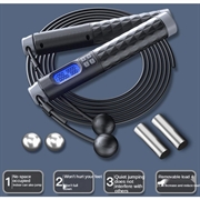 S09 Justerbart springtov med digital kalorie- og springtæller - Sort