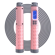 S09 Justerbart springtov med digital kalorie- og springtæller - lyserød