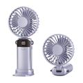 S1 sammenklappelig håndholdt miniventilator med LED-display og 5 hastigheder - Lilla