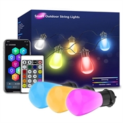 S14 Vintage Smarte udendørs lyskæder 12m - 20 pærer, RGBIC