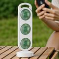 S16 bordventilator med 3 vinger og 3 hastigheder, 1200mAh batteri - grøn