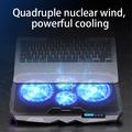 S18 Notebook Router 4-fan køleradiator Justerbar vindhastighed Laptop-køleplade med skærm - blåt lys