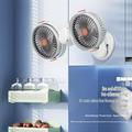 S19 bærbar ventilator med to blæserhoveder og klipsfastgørelse samt 5 hastighedsindstillinger
