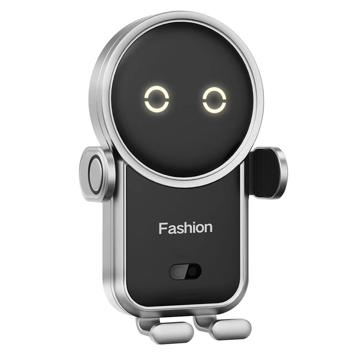 Astronaut Trådløs Billader / Bilholder S20 - 15W - Sølv / Sort