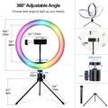 S26-RGB 10" RGB LED-ringlys Selfie-fotografering Fill Light med telefonholder og stativ