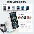 S6 3-i-1 MagSafe-oplader med RGB-lys - iPhone, Apple Watch, AirPods - Hvid