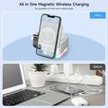 S6 3-i-1 MagSafe-oplader med RGB-lys - iPhone, Apple Watch, AirPods - Hvid