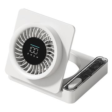 S8 sammenklappelig bordventilator med timer - hvid